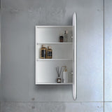 Rectangle Wall Hung Bathroom Mirror Shaving Cabinet Vanity Matte White - 45-Degree Angle