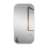 Rectangle Wall Hung Bathroom Mirror Shaving Cabinet Vanity Matte White - Rear View