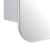 Rectangle Wall Hung Bathroom Mirror Shaving Cabinet Vanity Matte White - Close-Up Angle