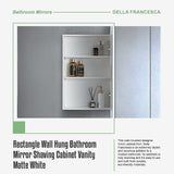 Rectangle Wall Hung Bathroom Mirror Shaving Cabinet Vanity Matte White - Extra Image