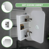 Rectangle Wall Hung Bathroom Mirror Shaving Cabinet Vanity Matte White - Extra Image
