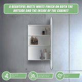 Rectangle Wall Hung Bathroom Mirror Shaving Cabinet Vanity Matte White - Extra Image