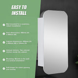 Rectangle Wall Hung Bathroom Mirror Shaving Cabinet Vanity Matte White - Extra Image