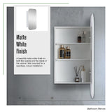 Rectangle Wall Hung Bathroom Mirror Shaving Cabinet Vanity Matte White - Extra Image