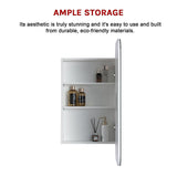 Rectangle Wall Hung Bathroom Mirror Shaving Cabinet Vanity Matte White - Extra Image