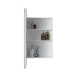 Rectangle Wall Hung Bathroom Mirror Shaving Cabinet Vanity Matte White - Top-Down View