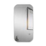 Rectangle Wall Hung Bathroom Mirror Shaving Cabinet Vanity Matte White - 45-Degree Angle