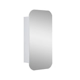 Rectangle Wall Hung Bathroom Mirror Shaving Cabinet Vanity Matte White - Close-Up Angle