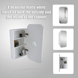 Rectangle Wall Hung Bathroom Mirror Shaving Cabinet Vanity Matte White - Extra Image