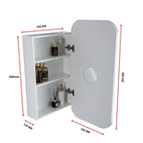 Rectangle Wall Hung Bathroom Mirror Shaving Cabinet Vanity Matte White - Extra Image