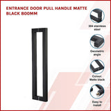 Entrance Door Pull Handle Matte Black 800mm - Side View
