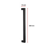 Entrance Door Pull Handle Matte Black 800mm - Low Angle