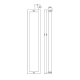 Entrance Door Pull Handle Matte Black 800mm