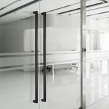 Entrance Door Pull Handle Matte Black 1200mm - Front View