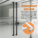 Entrance Door Pull Handle Matte Black 1200mm - 45-Degree Angle