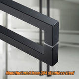 Entrance Door Pull Handle Matte Black 1200mm - Rear View