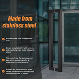 Entrance Door Pull Handle Matte Black 1200mm - Low Angle