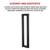 Entrance Door Pull Handle Matte Black 1200mm - Extra Image
