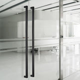 Entrance Door Pull Handle Matte Black 1500mm - Front View