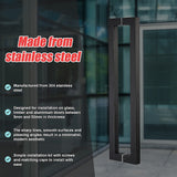 Entrance Door Pull Handle Matte Black 1500mm - 45-Degree Angle