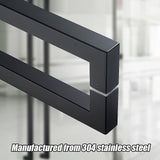 Entrance Door Pull Handle Matte Black 1500mm - Low Angle