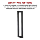 Entrance Door Pull Handle Matte Black 1800mm - Close-Up Angle