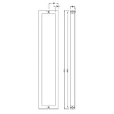 Entrance Door Pull Handle Brushed satin 1500mm
