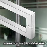 Entrance Door Pull Handle Brushed satin 1500mm - 45-Degree Angle