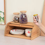 Bamboo Bread Bin Storage Box Kitchen Loaf Pastry Container - Front View