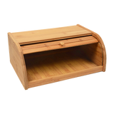 Bamboo Bread Bin Storage Box Kitchen Loaf Pastry Container - 45-Degree Angle