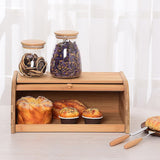 Bamboo Bread Bin Storage Box Kitchen Loaf Pastry Container - Rear View