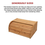Bamboo Bread Bin Storage Box Kitchen Loaf Pastry Container - Extra Image