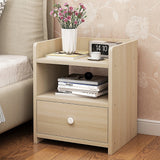 Bedside Tables Drawers Side Table Bedroom Furniture Nightstand Wood Unit - Front View