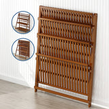 Plant Stand Outdoor Indoor Garden Wood Bamboo Shelf Folding 100CM Length - Close-Up Angle