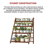Plant Stand Outdoor Indoor Garden Wood Bamboo Shelf Folding 100CM Length - Extra Image