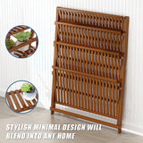Plant Stand Outdoor Indoor Garden Wood Bamboo Shelf Folding 100CM Length - Extra Image