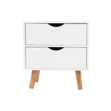 Bedside Tables Drawers Side Table Nightstand White Storage Cabinet Wood - Side View