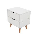Bedside Tables Drawers Side Table Nightstand White Storage Cabinet Wood - Top-Down View
