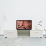TV Cabinet Entertainment Unit Stand High Gloss Storage Shelf 140cm White - Front View