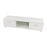 TV Cabinet Entertainment Unit Stand High Gloss Storage Shelf 140cm White - Top-Down View