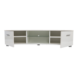 TV Cabinet Entertainment Unit Stand High Gloss Storage Shelf 140cm White - 45-Degree Angle