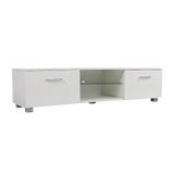 TV Cabinet Entertainment Unit Stand High Gloss Storage Shelf 140cm White - Rear View