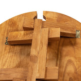 Outdoor Picnic Table Wooden Portable Folding Mini Wine Rack Picnic Table - Close-Up Angle