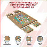 Wooden Jigsaw Puzzle Table Board Storage Table Tray Puzzle For Adult Kid - Side View