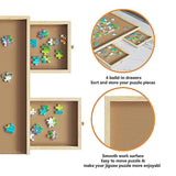 Wooden Jigsaw Puzzle Table Board Storage Table Tray Puzzle For Adult Kid - Close-Up Angle