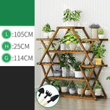 Bamboo Multilayer Flower Plant Bonsai Rack Shelf Stand Porch Lawn Patio - Top-Down View