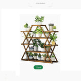 Bamboo Multilayer Flower Plant Bonsai Rack Shelf Stand Porch Lawn Patio - Front View