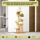 5 Tiers Vertical Bamboo Plant Stand Staged Flower Shelf Rack Outdoor Garden - Extra Image