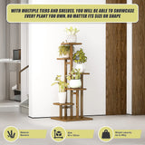 5 Tiers Vertical Bamboo Plant Stand Staged Flower Shelf Rack Outdoor Garden - Extra Image