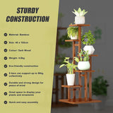 5 Tiers Vertical Bamboo Plant Stand Staged Flower Shelf Rack Outdoor Garden - Extra Image